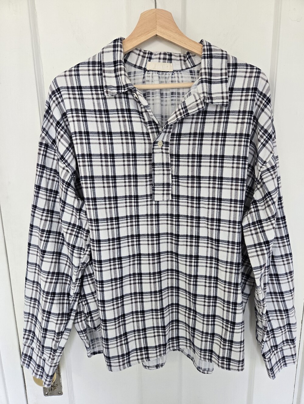 CP Shades Oversized Plaid Corduroy Popover Size L Cotton Preppy Relaxed Fit